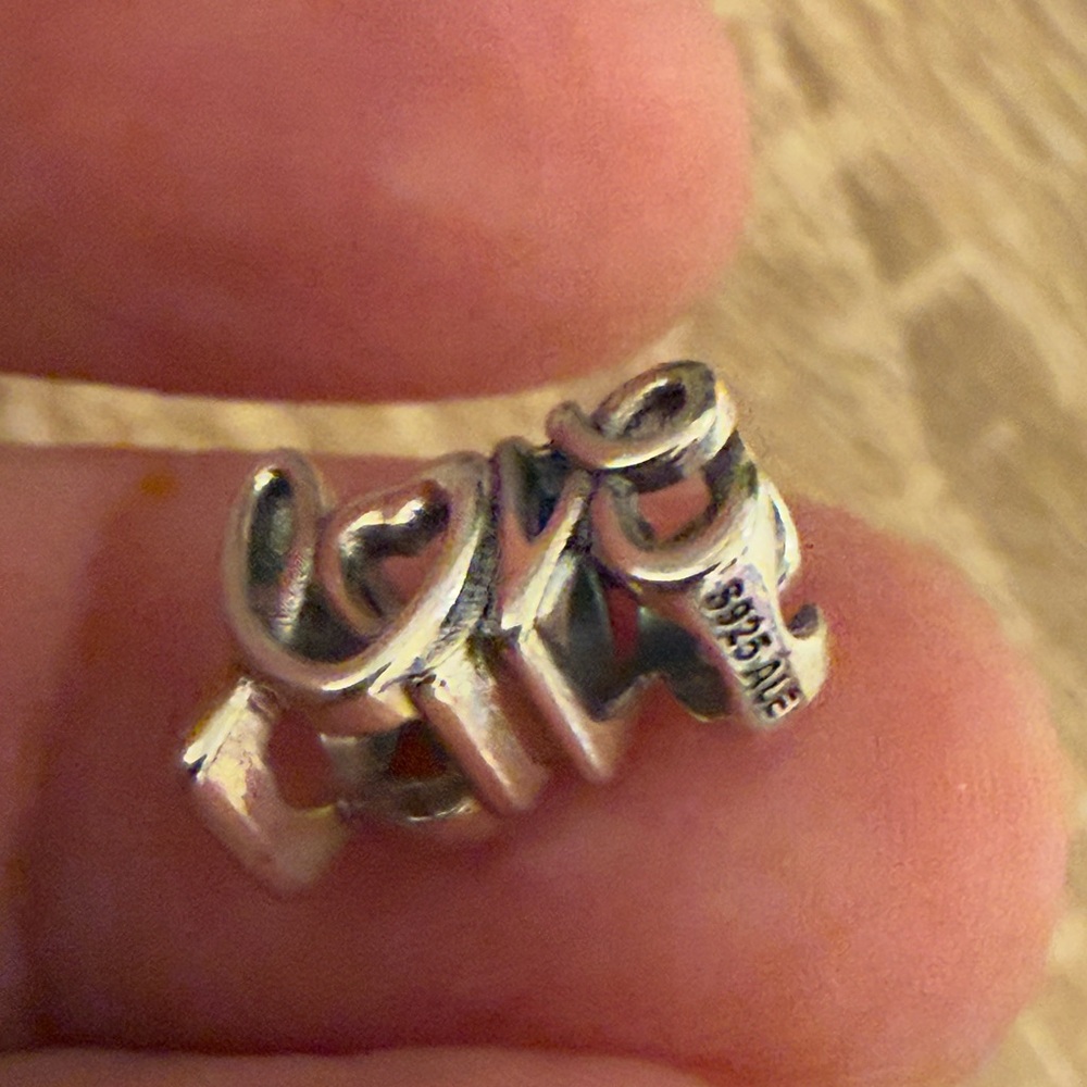 Silver Love Script Ring - image 6